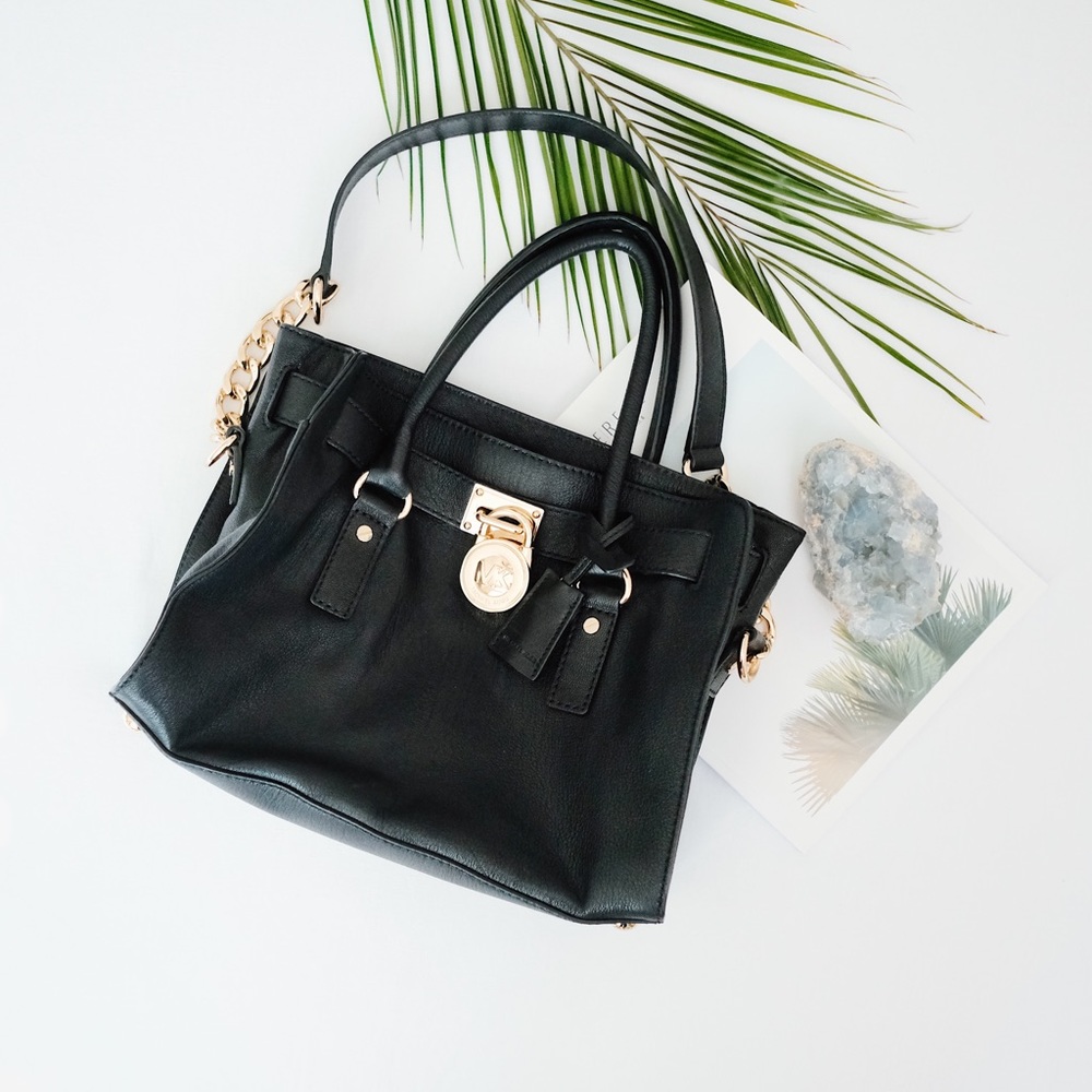 Michael Kors Hamilton Satchel Handbag—Black